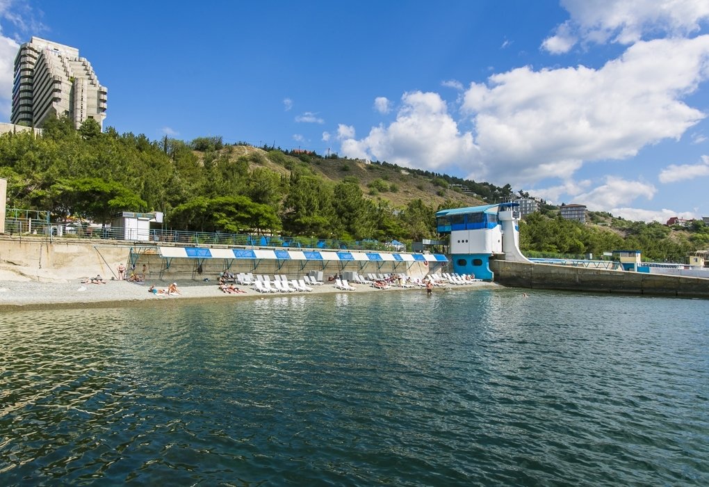 Пляж пансионата море Алушта